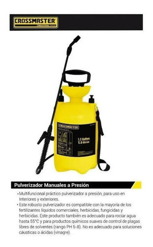 Fumigador Pulverizador Atomizador Manual 5 Lt Crossmaster 1