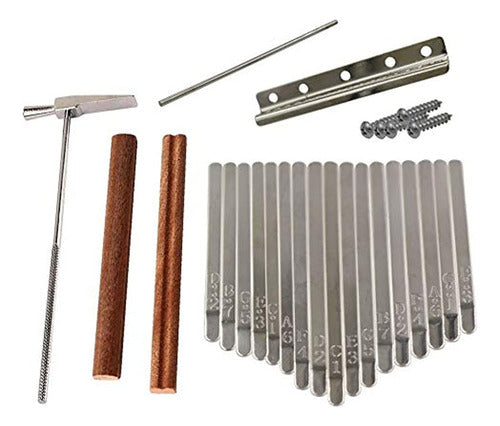 Liyafy 17 Key Kalimba DIY Keys Bridge Kit with Tuning Hammer 0