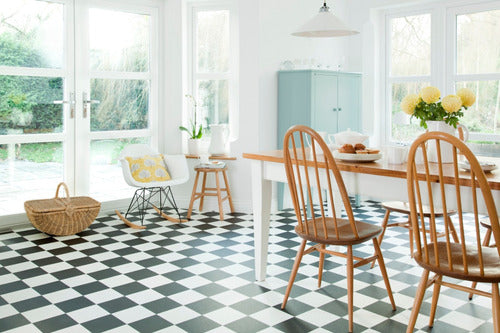 IVC Vinyl Flooring Roll Checkerboard for Kitchen & Bathroom - Luna 2mm per m² 1