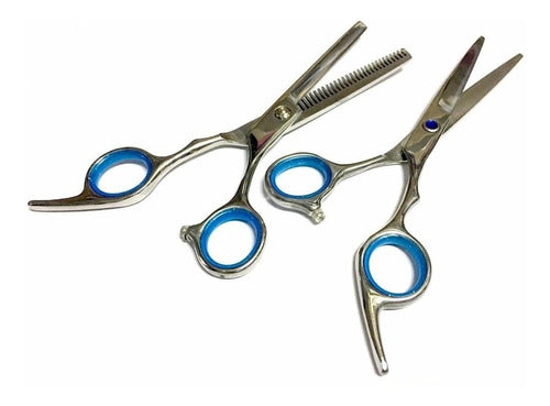 Barber Kit Combo Silver Scissors Fade Brush Gift Set 6