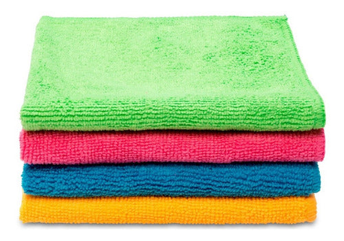 Vileda Microfibra Colors Cleaning Cloths Pack of 4 1