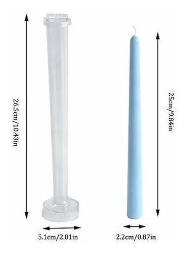 Chris.W Tall Taper Candle Mold 10 Inch, Clear Plastic Tapered Candlesticks Candle Making Mold Supplies 3