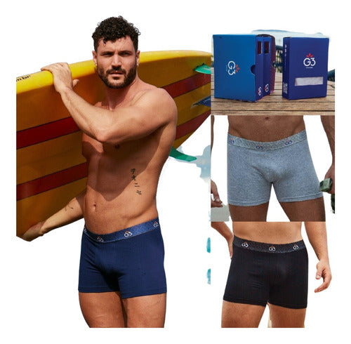 G3 Pack X3 Boxers for Men - Solid and Printed 3600 0