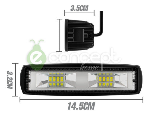 Set of 2 Cree 62W LED Flood Bars for Motorcycles and Trucks 1