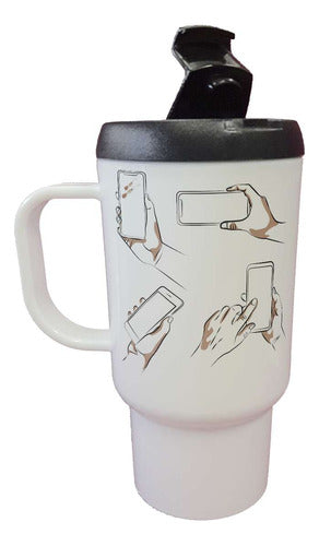 Digital Hands Cell Thermal Mug with Screen 0
