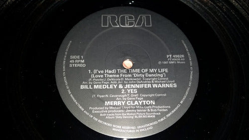 Bill Medley Jennifer Warnes Time Of My Life Vinilo Maxi 1987 2