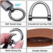 Wisdompro Brown Leather Keychain Carabiner with 3 Metal Rings and D-Ring 2