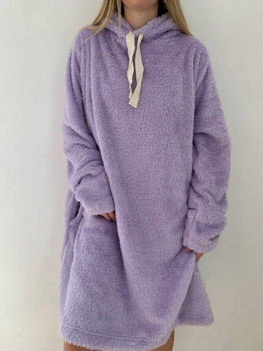 Maxi Teddy Sheepskin Double-Sided Plush Pajama Hoodie 73