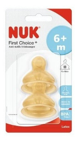 NUK Latex Milk Teat 2pcs 6 to 18 Months 0