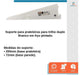 2 Suporte Prateleira Trilho Duplo Aço Branco 27cm Starfer 2