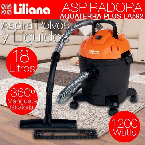 Liliana Mod LA592 Vacuum Cleaner for Dust and Liquids 1200W 1