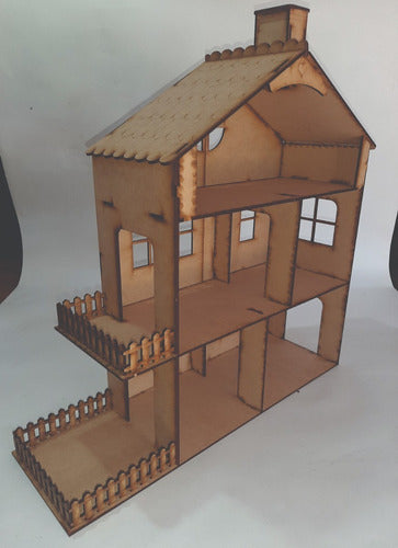 Set of 5 Dollhouses for LOL Dolls in Fibrofácil MDF Without Furniture 3