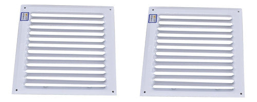 METALGAS Pack 2 Gas Ventilation Grille 20x20 Approved Regulation 0