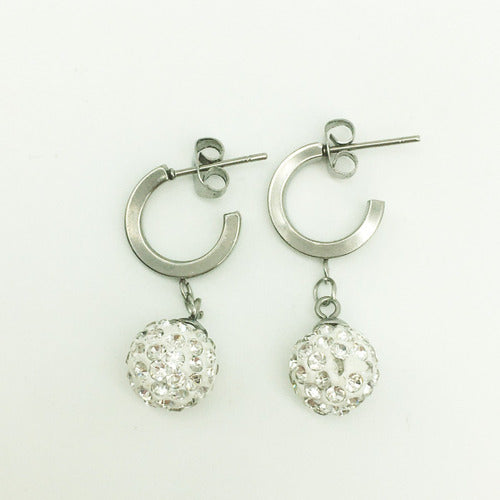 Zaphire Joyas Beautiful Pair of Fireball Hoop Earrings in Surgical Steel 7