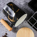 Fancy House Marble Design Ceramic Mug - Lid + Spoon - 360ml 1