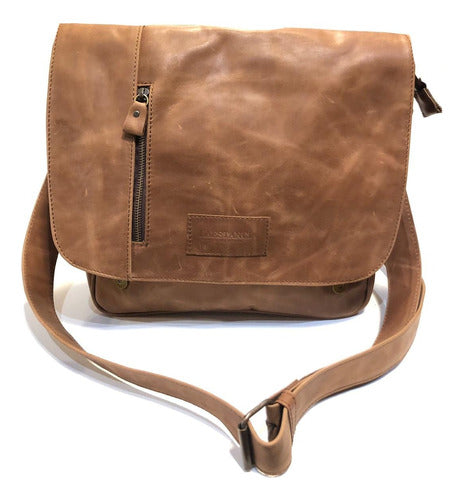 Leather Backpack 100%, With Leather Flap And Strap. A0312 6