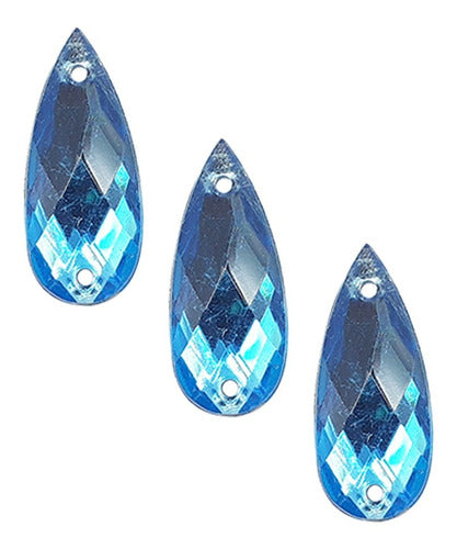 Faceted Sew-On Plastic Gems Drop 10x23 mm Colors Pack of 2000 Units 20
