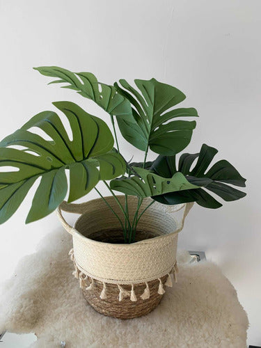 Planta Artificial Costilla De Adam 45 Cms Con Maceta Deco 7