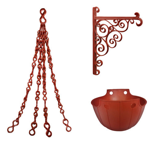 European Bowl with Plate, Hanging Chain, and Bracket Set 4