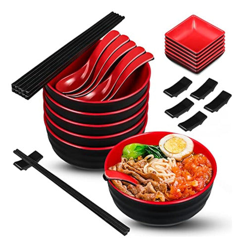 Meekoo Set of 6 Japanese Ramen Bowls 41 oz 0