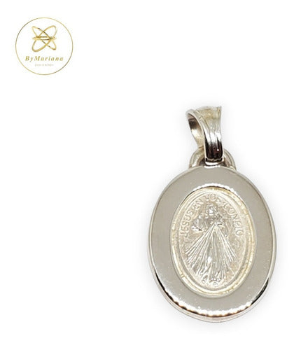 Silver Pendant Jesus Merciful Medal 1