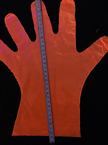 Pack of 10 Fluorescent Nylon Gloves by Carioca Cotillón - UV Light Glow 12