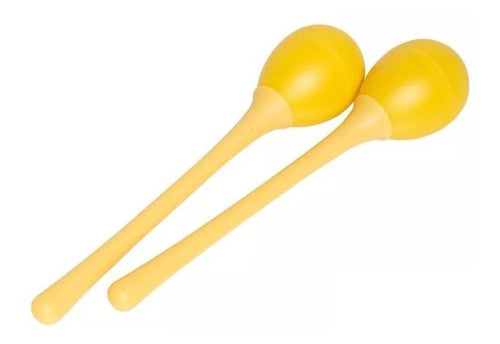 Stagg Huevos Maracas Mango Largo (Pair) Color Amarillo Shaker 0