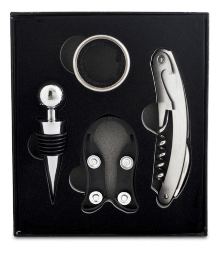 Wine Set Bottle Opener in Box 4 Pieces Ideal Gift 0