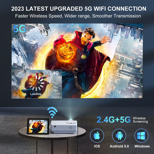 Proyector Wifi 5g 1080p 10000 Lúmenes Para Cine En Casa 1