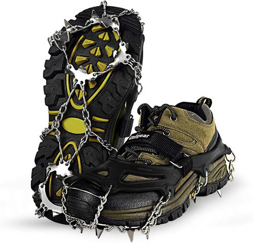 Unigear Crampones Con 18 Clavos Inox. Para Botas De Nieve. Negro/ XL 0