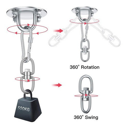 Gancho De Teto De Placa Fixa De Ioga De Balanço De Aço Inoxi 3