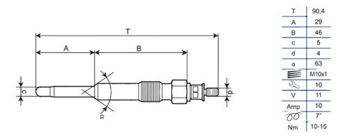 Kit X4 Bujia Precalentamiento Partner 1.9 D Motor Dw8 1