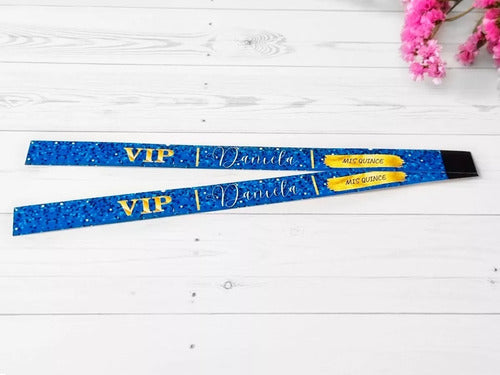 110 Pulseras Vip Para Fiestas Boda 15 Años Personalizadas 4