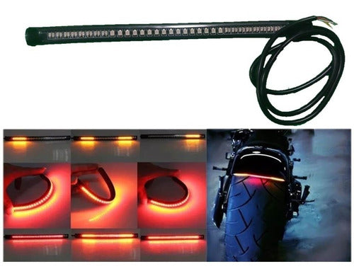 Flexible LED Strip for Motorcycle Position Turn Signal Brakes 48 High Power LEDs 3M Adhesive - Maranello 0