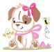 Elma Matrices Embroidery Machine Children's Design - Dog Girl Bow 2746 0
