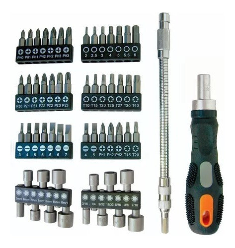 Black Jack Screwdriver Bits and Tubes Set X 58 Pcs with Holder 0