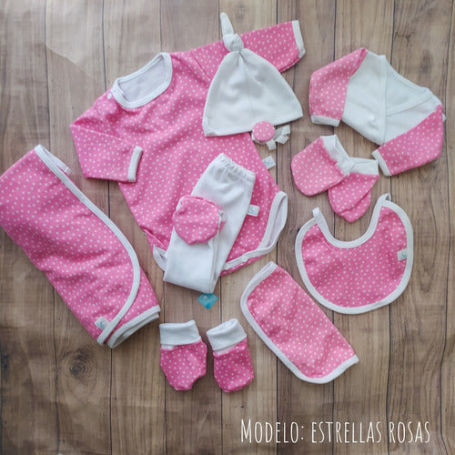 Baby Girl 10-Piece Starry Pink Newborn Layette Set - Baby 0