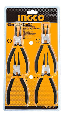 Ingco Seeger Clip Pliers Set 4 Reinforced Safety 0