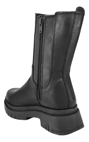 Women's Savage Elastic Closure Leather Combat Boots RK 334 2