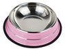 Stainless Steel Dog Feeder with Line Design Color 34cm 5