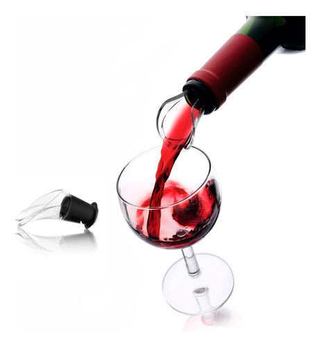 Servidor De Vino Cristal Set X 2- Wine Server Vacu Vin 6