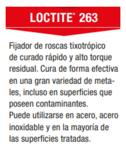 Loctite 263 50gr - Thread Lock - High Strength 1