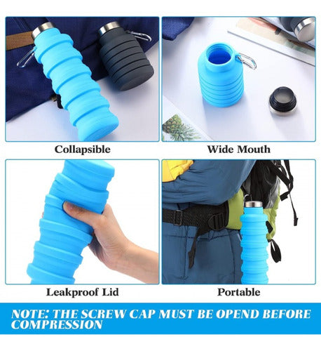 Geko Flexible Silicone Accordion Foldable Sports Bottle 355ml 2