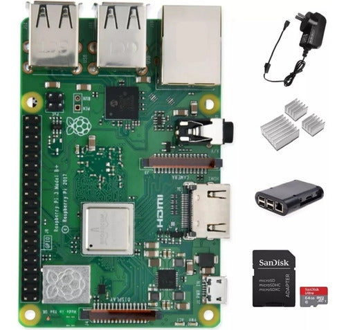 Kit Raspberry Pi 3B+ UK Complete with MicroSD 64GB eMakers 0