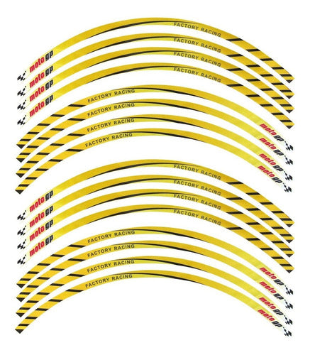 MOTOSHOP Reflective Adhesive for Yellow Rim with Designs 0