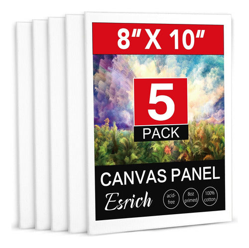 Esrich Canvas Panel Pack of 5, 20x25cm, Suitable for Various 0