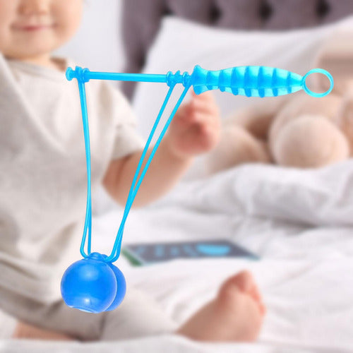 Mini Clackers Swing Up Balls On A String Noise Maker Azul 4