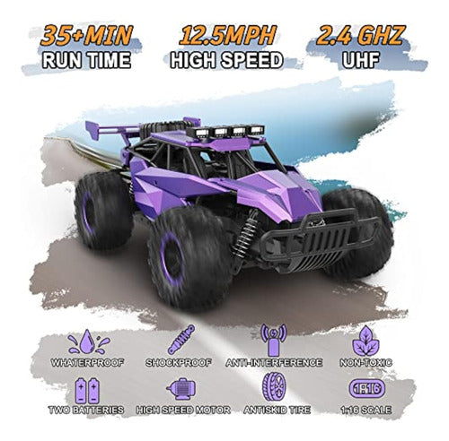 Larvey 2wd - Automóvil A Control Remoto Morado A 1