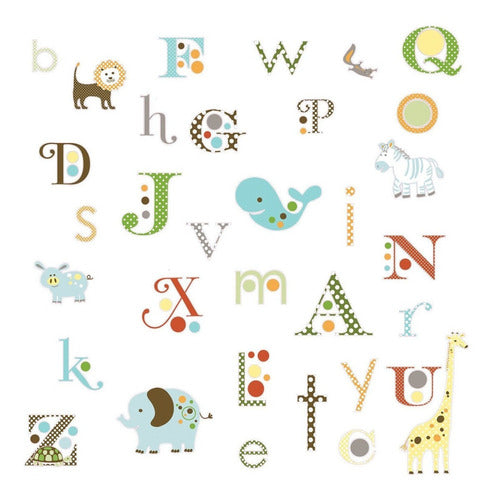 RoomMates Vinyl Wall Decor [03ng2pis] Animal Alphabet 1