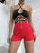 Elastized Bodysuit with Fine Straps and Rings 3